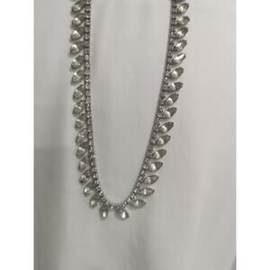 Signed ASTRA Vintage Costume Marquise Shaped Rhinestone Necklace